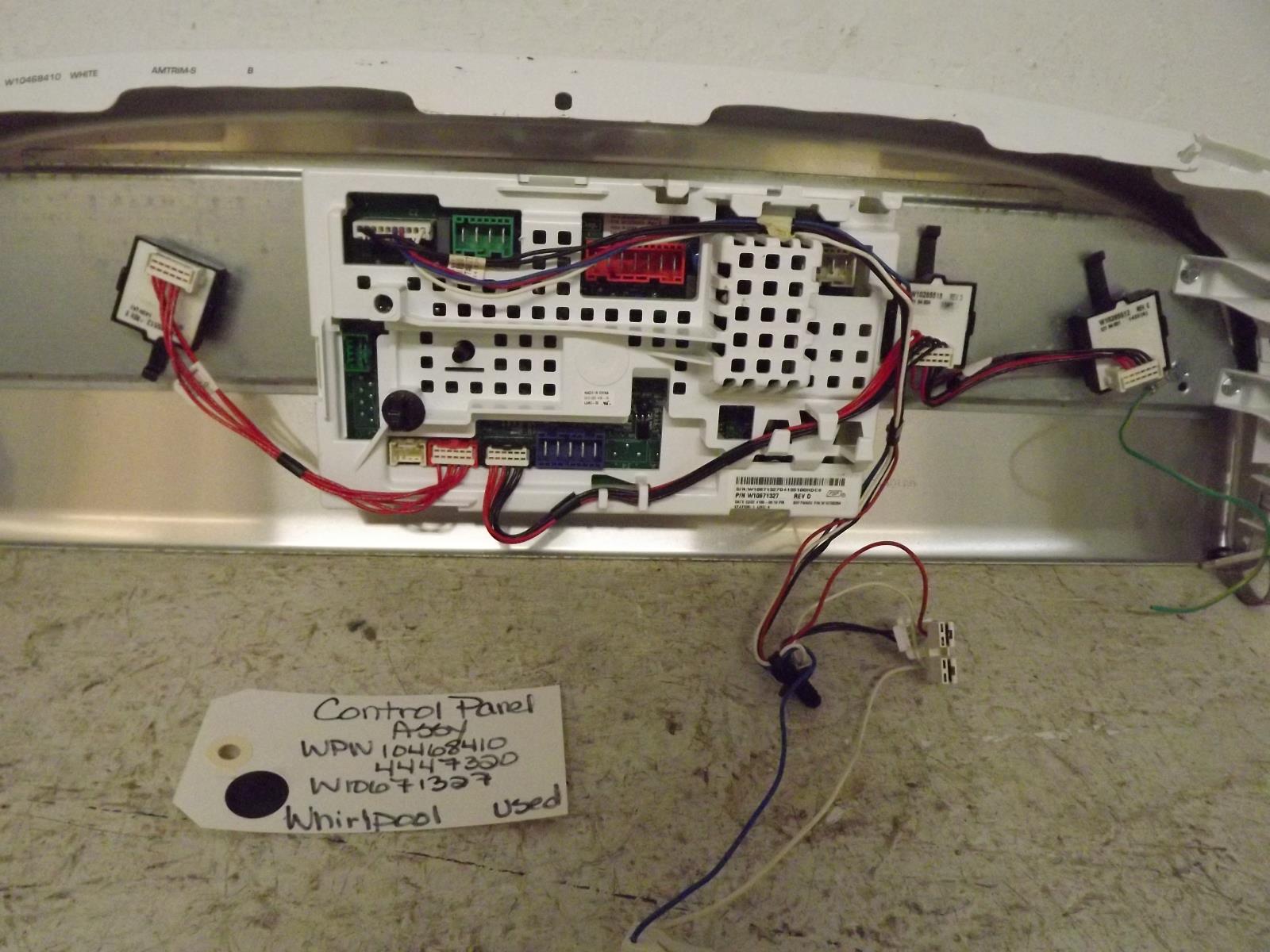 Whirlpool Washer WPW10468410 4447320 W10671327 Control Panel Assy Used Whirlpool Washer WPW10468410 4447320 W10671327 Control Panel Assy Used